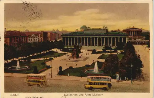 Ansichtskarte Berlin Altes Museum, Doppelstockbusse 1928