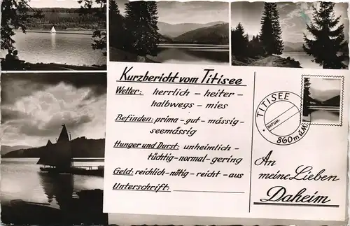 Titisee-Neustadt Umland-Ansichten Mehrbild-AK "Kurzbericht" 1960