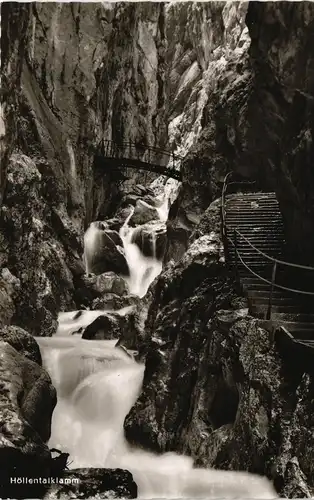 Ansichtskarte Grainau Höllentalklamm Wasserfall River Falls Bavaria 1965