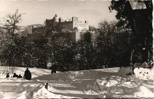 Ansichtskarte Salzburg Festung Hohensalzburg Fernansicht im Winter 1963