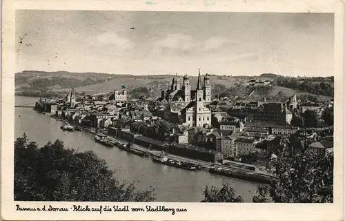Ansichtskarte Passau Panorama-Ansicht Blick auf Stadt vom Stadtberg aus 1956