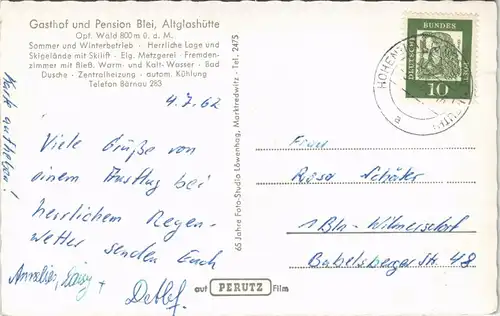 .Bayern Gasthof und Pension Blei, Altglashütte, Oberpfälzer Wald 1962