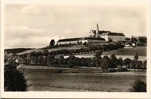Ansichtskarte Neresheim Panorama Ansicht ABTEI NERESHEIM von Südwesten 1950