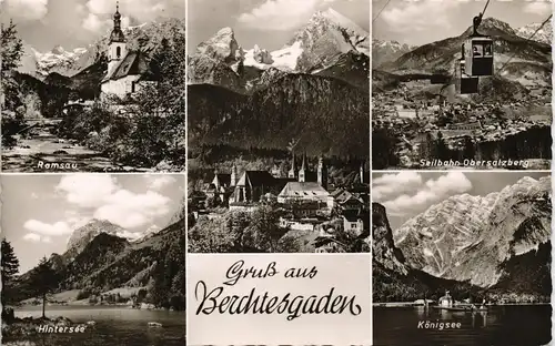 Berchtesgaden Mehrbild-AK Umland- Seibahn Obersalzberg uvm. 1956