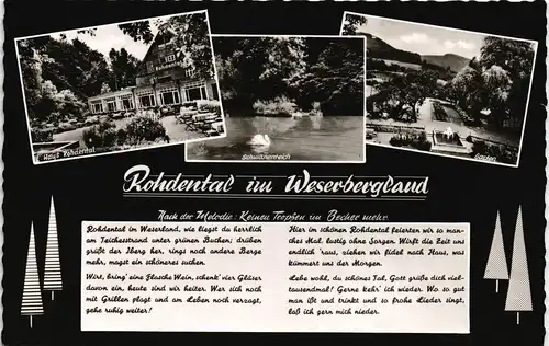 Hessisch Oldendorf Umland-Ansichten Rohdental Weserbergland mit Lied-Text 1961