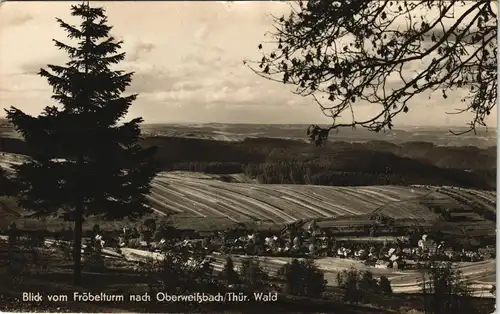 Oberweißbach Blick vom Fröbelturm nach Oberweilsbach/Thür. Wald 1967