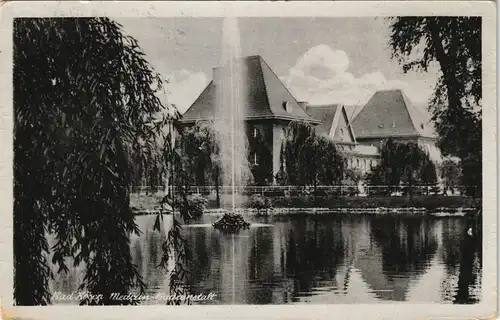 Bad Kösen Stadtteilansicht zu DDR-Zeiten, Wasserkunst, Springbrunnen Teich 1953