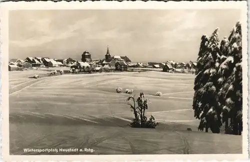 Neustadt am Rennsteig Panorama-Ansicht im Winter, Fernansicht DDR AK 1961