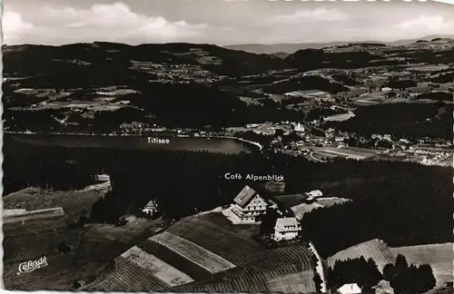 Ansichtskarte Saig Luftaufnahme mit Café Alpenblick Bes. E. Schreiber 1957