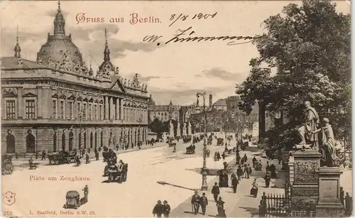 Ansichtskarte Berlin Platz am Zeughaus, belebte Strassen Ansicht 1901