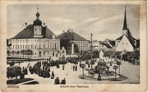 Ansichtskarte Altötting Ankunft des Pilgerzuges 1927