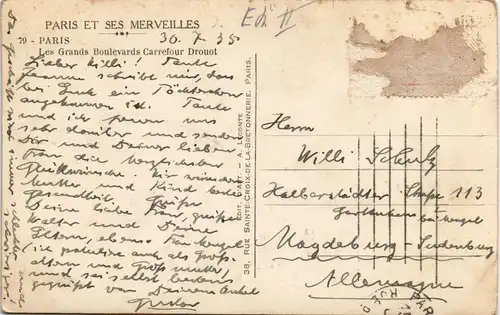 CPA Paris Les Grands Boulevards Carrefour Drouot 1935