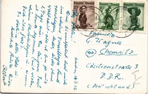 Ansichtskarte Dornbirn Straßenpartie 1952