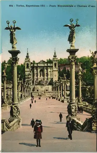 Turin Torino Torino, Esposizione Ponte Monumentale e Chateau d'ean. 1911