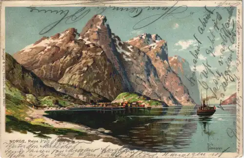 Norwegen Allgemein Norge Norway Norwegen - Dampfer Künstlerkarte 1903