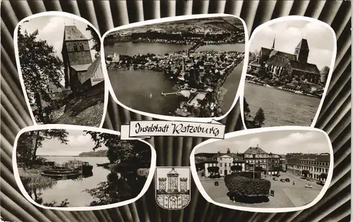 Ratzeburg Mehrbildkarte mit 5 Foto-Ansicht ua. Luftaufnahme 1965