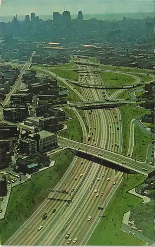 Chicago "The Windy City" JOHN F. KENNEDY EXPRESSWAY Aerial Street  1966