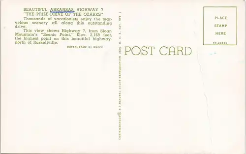 Arkansas (Allgemein) BEAUTIFUL ARKANSAS HIGHWAY 7, USA Postcard 1970