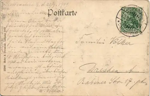 Ansichtskarte Callnberg-Lichtenstein (Sachsen) Straßenblick - Stadt 1909