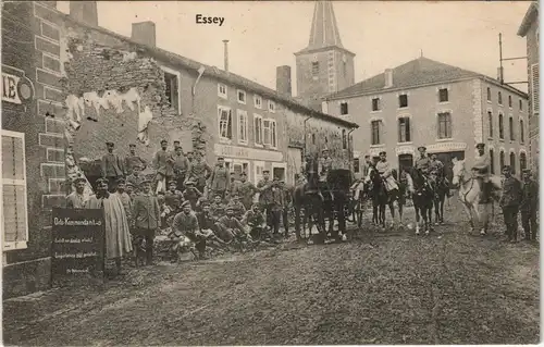 CPA Essey-et-Maizerais Straßenpartie Soldaten WK1 Feldpost 1915