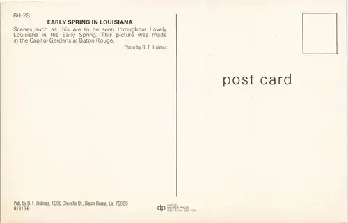 Postcard Baton Rouge EARLY SPRING IN LOUISIANA USA 1970