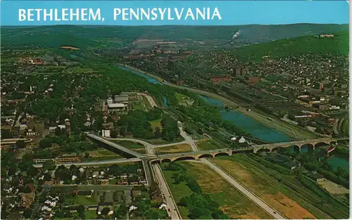 Postcard Bethlehem Luftaufnahme (Aerial View) USA 1977