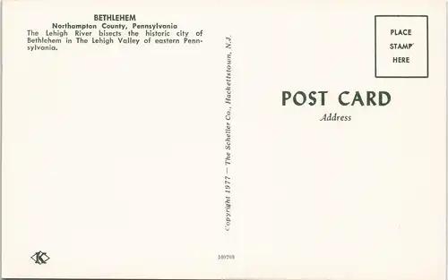 Postcard Bethlehem Luftaufnahme (Aerial View) USA 1977