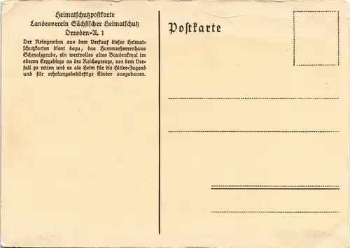 Ansichtskarte Schmalzgrube-Jöhstadt (Erzgebirge) Hammerherrenhaus - Ofen 1926