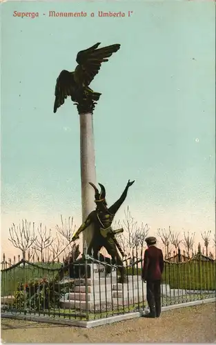 Cartoline .Italien Italia Superga - Monumento a Umberto 1° 1910