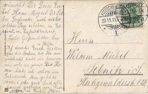 Glückwunsch/Grußkarten: Geburtstag Tauben - Goldprägekarte 1911 Goldrand
