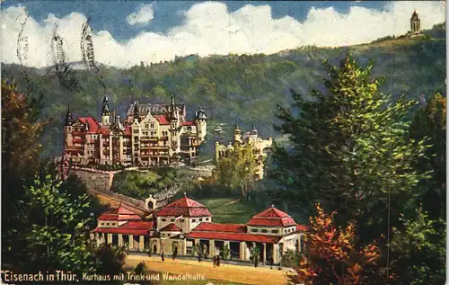 Ansichtskarte Eisenach Kurhaus mit Trink und Wandelhalle. 1928