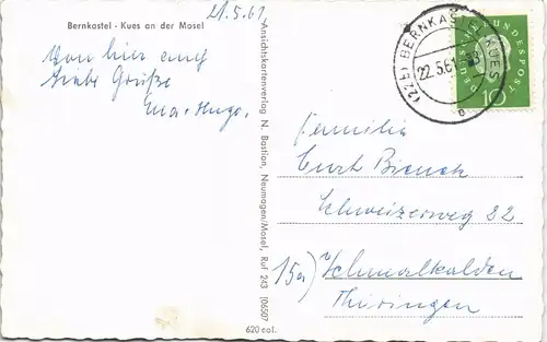 Bernkastel-Kues Berncastel-Cues Mehrbild-AK 4 Mosel Ort Region 1961