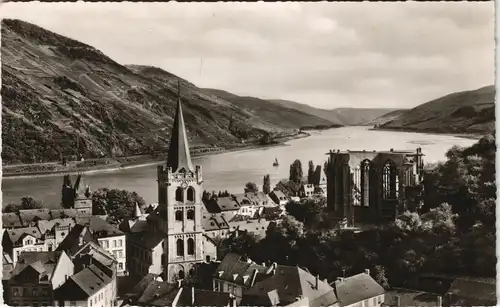 Ansichtskarte Bacharach Panorama-Ansicht Rhein Rheintal Rhine Valley 1960