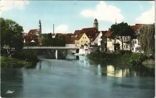 Donauwörth Panorama-Ansicht Brücke Fluss Teilansicht Stadt 1970