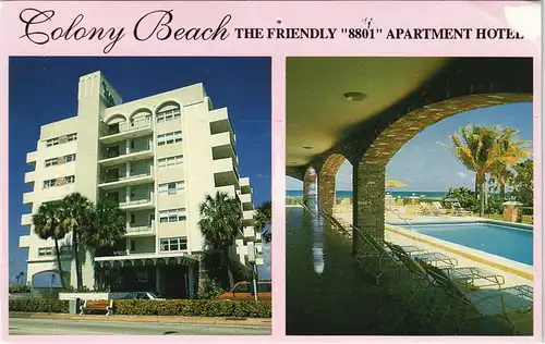 Miami Colony Beach apartment Hotel Collins Avenue, Florida USA 1990