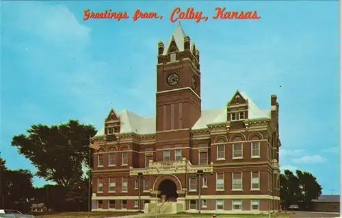 Postcard Colby Thomas County Court House Kansas USA 1977