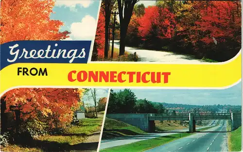 Connecticut  Connecticut Ansichten Multi-View-Postcard USA 1970