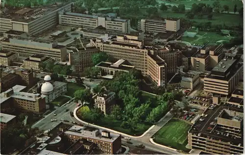 Postcard Ann Arbor UNIVERSITY OF MICHIGAN HOSPITAL Aerial View, USA 1965