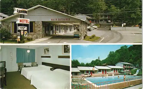 Gatlinburg RAINBOW MOTEL Highway 73, Roaring Fork Road Tennessee USA 1960