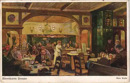 Ansichtskarte Dresden Bärenschänke - Gute Stube 1913