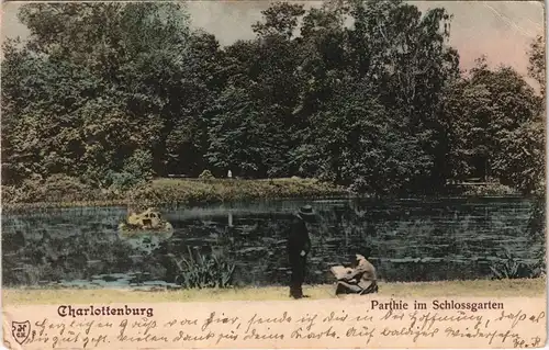 Ansichtskarte Charlottenburg-Berlin Parthie im Schlossgarten 1903