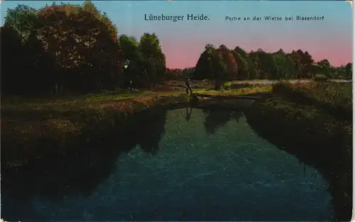 Bissendorf Partie an der Wietze bei  Lüneburger Heide. 1913 Silber-Effekt