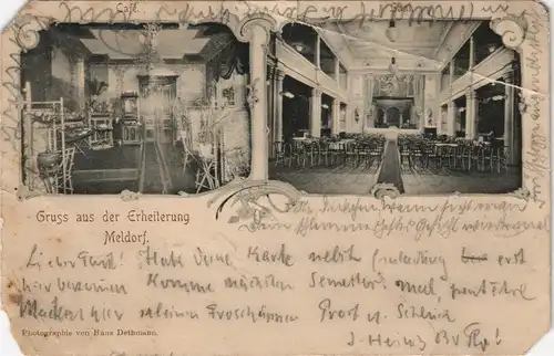 Ansichtskarte Meldorf Gaststube und Saal Gruss aus der Erheiterung 1901