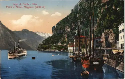 Riva del Garda Lago di Garda Porto e Monte Maggiore Gardasee 1910