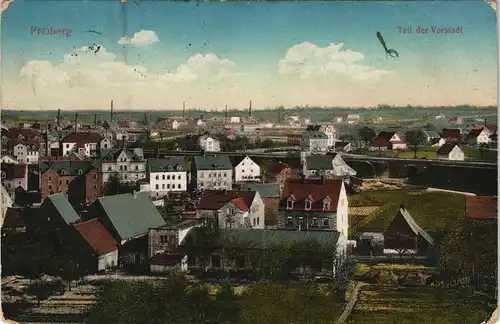 Ansichtskarte Freiberg (Sachsen) Panorma-Ansicht mit Teil der Vorstadt 1910
