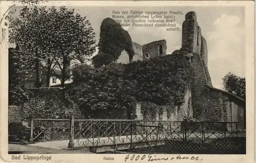 Ansichtskarte Bad Lippspringe Umland-Ansicht Partie mit Ruine 1935