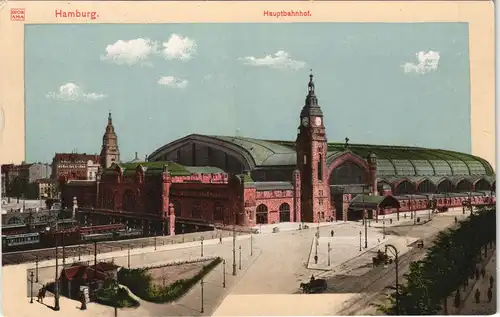 Ansichtskarte Hamburg Hauptbahnhof Railway-Station 1910