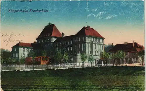Hohenmölsen Knappschafts-Krankenhaus. 1918   gelaufen als Feldpost 1. WK