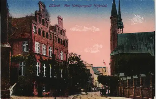 Ansichtskarte Lübeck Strassen Partie Am Heiligengeist Hospital 1910