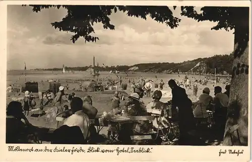 Ansichtskarte Möltenort-Heikendorf Strandleben, Restaurant 1940